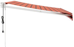 narancssárga-barna automata behúzható napellenző 3 x 2,5 m