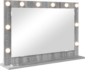 vidaXL Toalett Tükör Szürke Sonoma 80 x 55 x 18 cm Üveg és mérnöki fa