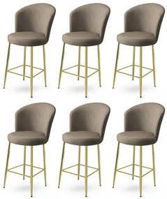 Alte Cappuccino és Gold bárszék szett, 6 db, 6 db