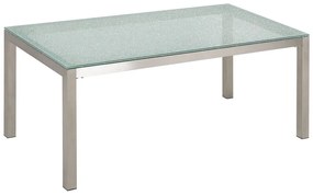 Kerti Asztal Jéghatású Üveglappal 180 x 90 cm GROSSETO Beliani