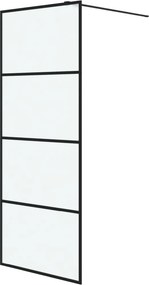 vidaXL fekete ESG tejüveg zuhanyfal küszöb nélküli zuhanyhoz 80x195 cm