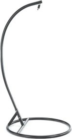 Fekete függőszék KOKON állvánnyal, fehér-szürke párna