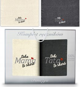 Ajándék Anyák És Apák Napjára Törölköző Szett Hímzett Díszdoboz