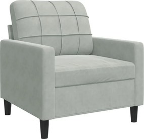 vidaXL világosszürke bársony kanapéfotel 60 cm