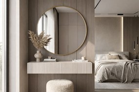 Nicole fali sminkasztal arany tükörrel 80 cm - kasmír matt