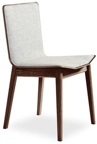 SM807 design szék, törtfehér szövet, lakkozott dió láb