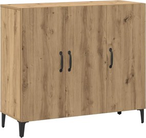 vidaXL kézműves tölgy színű szerelt fa tálalószekrény 90 x 34 x 80 cm