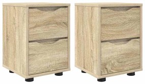 vidaXL Éjjeliszekrények 2 pcs Sonoma tölgy 30,5 x 30 x 43 cm Faanyag