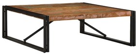 Többszínű tömör újrahasznosított fa dohányzóasztal 100x100x35cm