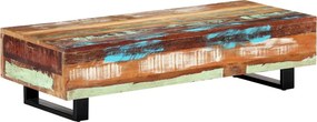 vidaXL tömör újrahasznosított fa és acél dohányzóasztal 120x50x30 cm