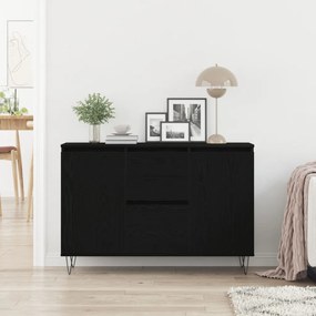 Oldalszekrény Fekete Tölgy 101,5x35x70 cm Műgyanta