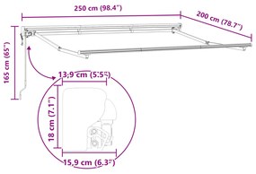 Elektromos Félkasszét Napellenző Keret Behúzható Fém