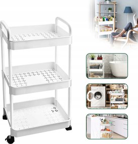 Konyhai Polc Fürdőszoba 3 Polcos Könyvespolc Mobil Babakocsi Gurulós Szekrény