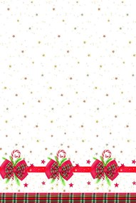 Karácsonyi Checked Bow papír asztalterítő 120x180 cm