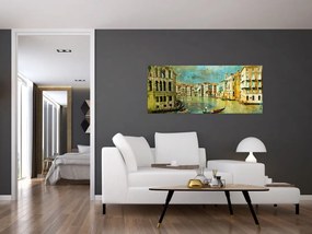 Kép - velencei csatorna és gondolák (120x50 cm)