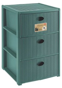 STEFANPLAST Tároló polc újrahasznosított műanyagból, 3 fiókkal