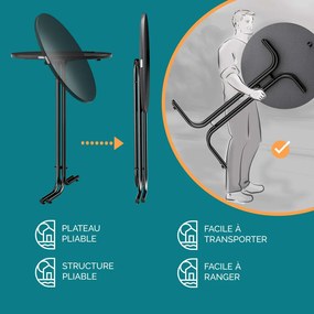 Összecsukható állóasztal, szürke, 110 x 70 cm