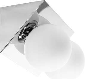 Fali Lámpa Fém Króm 2x Fehér Lámpabúra Folyosóra toolight