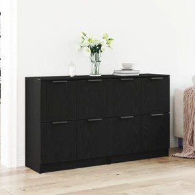 2 db-os fekete tölgy komód 60x30x70 cm szerelt fa