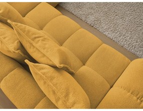 Mustársárga zsenília kinyitható-tárolóhelyes sarokkanapé (jobb oldali-L alakú) Everest – Bobochic Paris