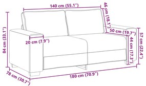 Kétszemélyes Kanapé Krém 140 cm Műbőr