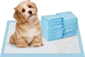 PawHut Kutyaképző Párnák 100 db 45x30 cm 6-Lépcsős Gyorsan Száradó Felülettel, Szivárgásálló Kék | Aosom