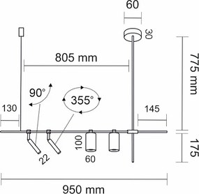 Antigo Namasu 7926 Függőlámpa 2x40W/GU10|2x10W/G9 IP20