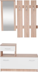 Előszobafal, sonoma tölgy/fehér, ASTER