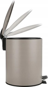 Bézs konyhai szemeteskosár fedővel és betéttel 5 L