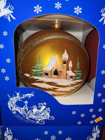 Exkluzív, kézzel készített karácsonyfadísz Téli tájkép