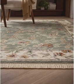 Zöld-krémszínű viszkóz szőnyeg 160x230 cm Oriental – Nouristan
