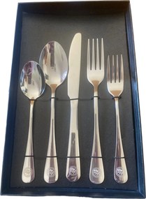 Evőeszköz szett Ezüst 5 részes kanál kés villa gyönyörű étkészlet
