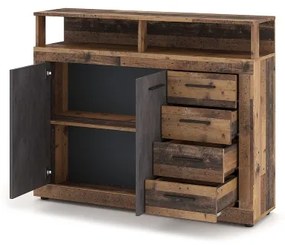 RUNA komód sötétbarna/antracit