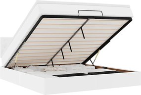vidaXL tiszta fehér műbőr ottomán ágy matracokkal & LED-ek 180x200cm