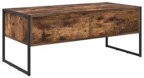 vidaXL Dohányzóasztal fiókkal Füstös tölgy 100 x 46 x 40 cm Faanyag