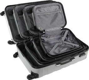 Deuba Set 4 db utazóbőrönd - ezüst