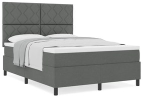 Boxspring Ágy Matraccal Sötétszürke 140x190 cm Szövet