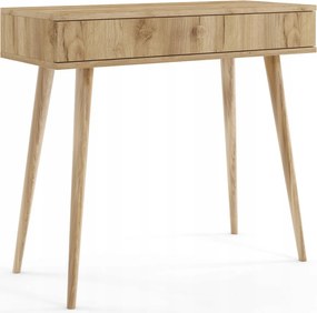 Modern fésülködőasztal Malibo konzol irodai tölgy craft arany matt