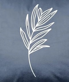 Futófelület Abrosz Asztalra Sötétkék 140 x 40 cm levél bársony velúr Török