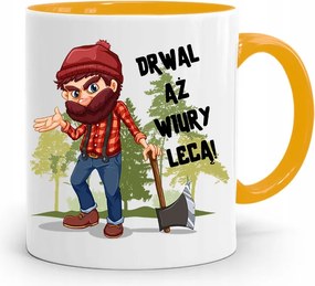 Favágó Bögre Sárga Születésnapi Ajándék fényképes nyomtatással