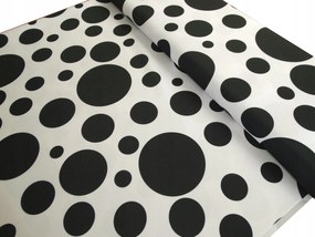 Mg Tk függöny Fehér Pöttyös Fekete 155cm lengyel 1,8 mb