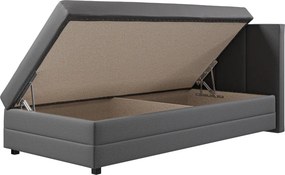 Boxspring ágy, egyszemélyes, szürke, 110x200, univerzális, ALEXA
