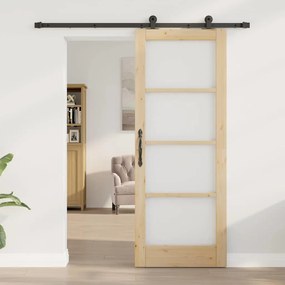 Csúszóajtó ORKDAL Barna 78 x 202 cm Fa és fém