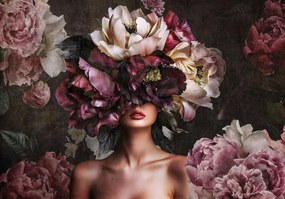 Fotótapéta virágok a hálószobába a nappaliba Mágikus Női Portré Nő