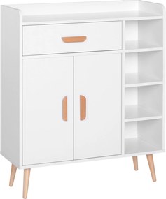 HOMCOM Oldalszekrény Buffet Szekrény Konzol Asztal Többfunkciós Bútor Étkezőbe, Nappaliba, Fürdőszobába, Előszobába 80x29,5x96 cm | Aosom