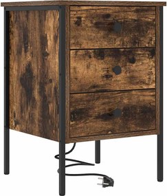vidaXL Éjjeliszekrény fiókkal Füstölt tölgy 42 x 41 x 61 cm Faanyag