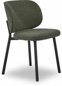 Swan szék, zöld szövet, fekete fém láb