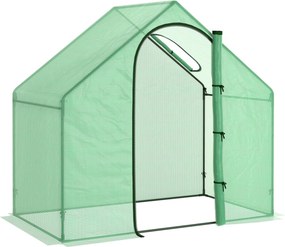Outsunny Üvegház Ablakkal, Rolható Ajtóval, Téli Előírásoknak Megfelelő Acélvázú Üvegház, Erkélyre, Kertbe, Paradicsom Ház 180 x 100 x 168 cm, Paradic