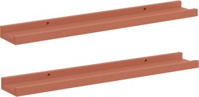 vidaXL Falpolc polcokkal tárolóval 2 pcs Piros 60 x 9 x 3 cm Faanyag