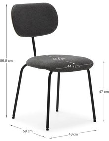 Fekete étkezőszék szett 4 db-os Dash – Marckeric